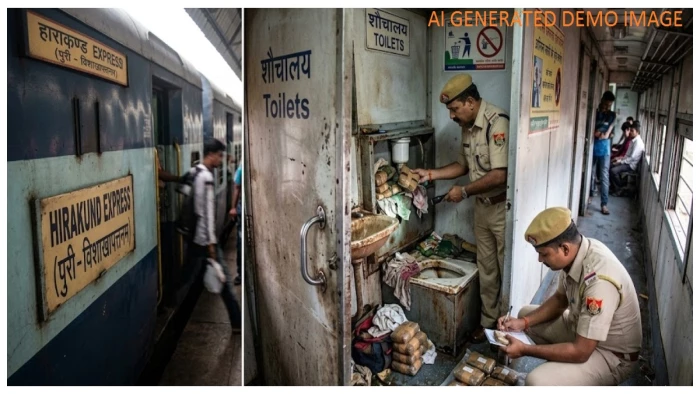 हीराकुंड एक्सप्रेस के टॉयलेट में छिपाकर हो रही थी गांजा तस्करी, जांच के लिए ओडिशा जाएगी जीआरपी